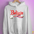 Believe Lesbian Pride Jingle Bell Hoodie - White